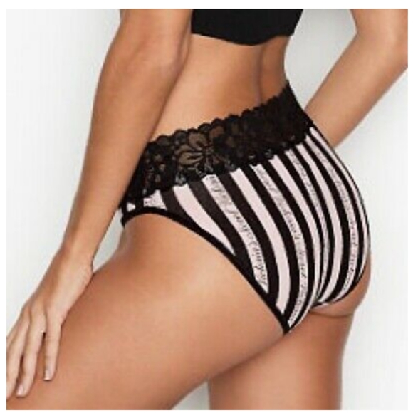Victoria Secret Lace Striped Panties Size XL - Picture 2 of 4